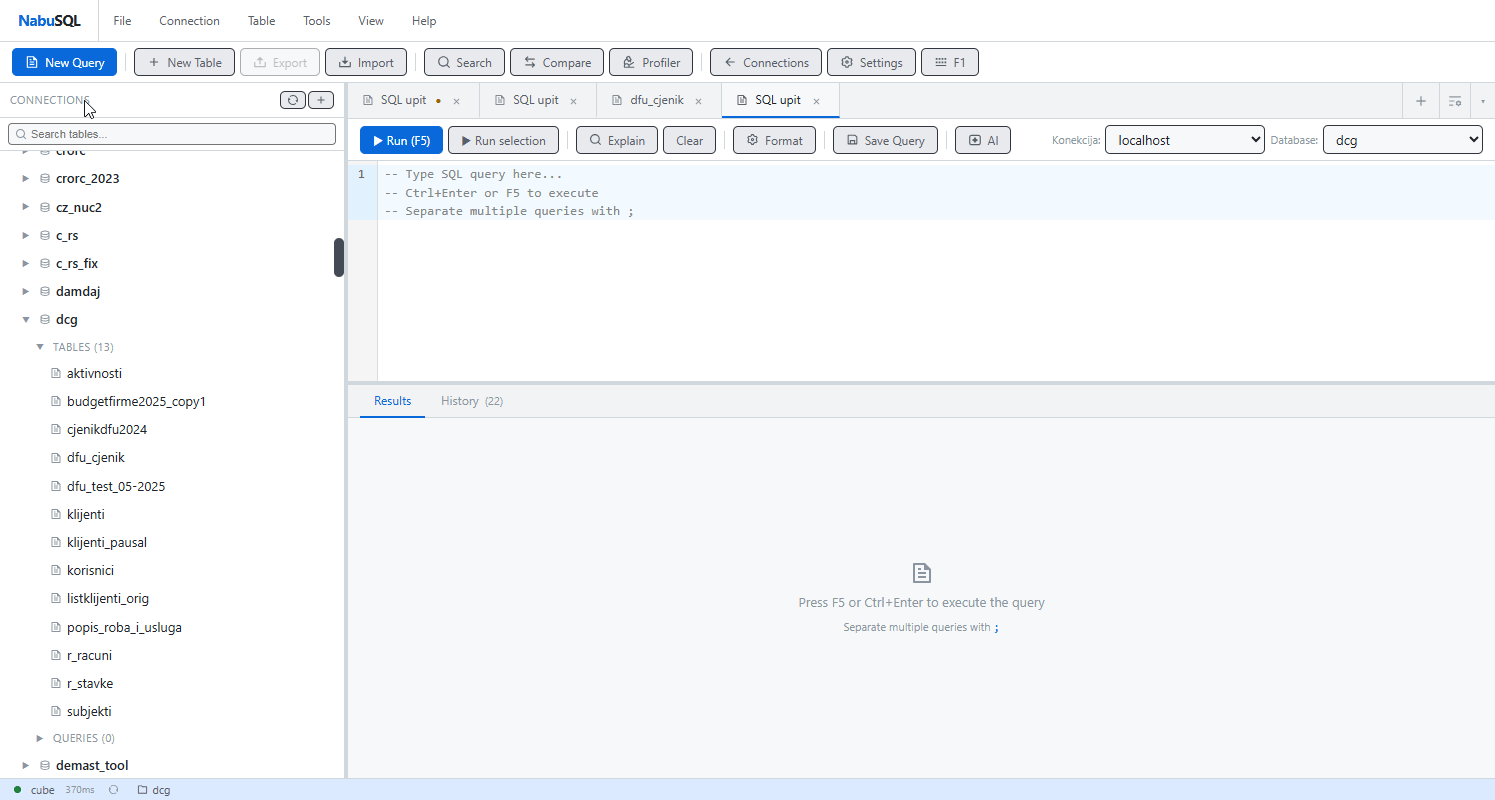 NabuSQL interface demo